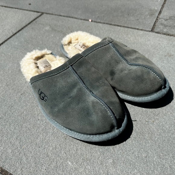 Ugg scuff slipper 8 slippers 39.5-40 9-9.5 green sheep shearling genuine men’s. - Picture 4 of 7